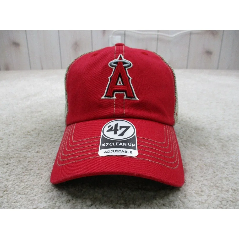 Anaheim Angels Hat Cap Snap Back Mens One Size Adjustable Red '47 Baseball
